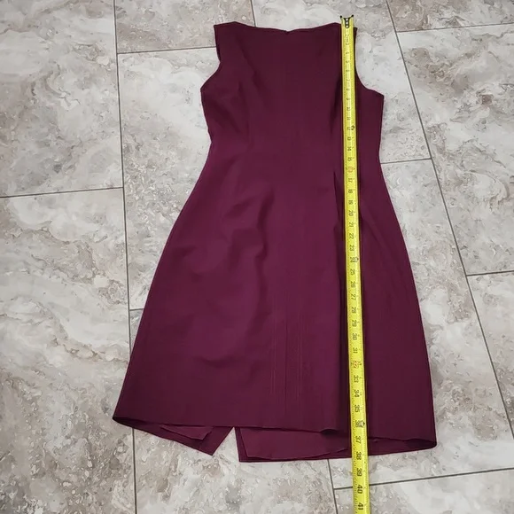 THEORY WRAP FRONT WOOL PENCIL SHEAL BURGUNDY LINED DRESS EUC SIZE 2